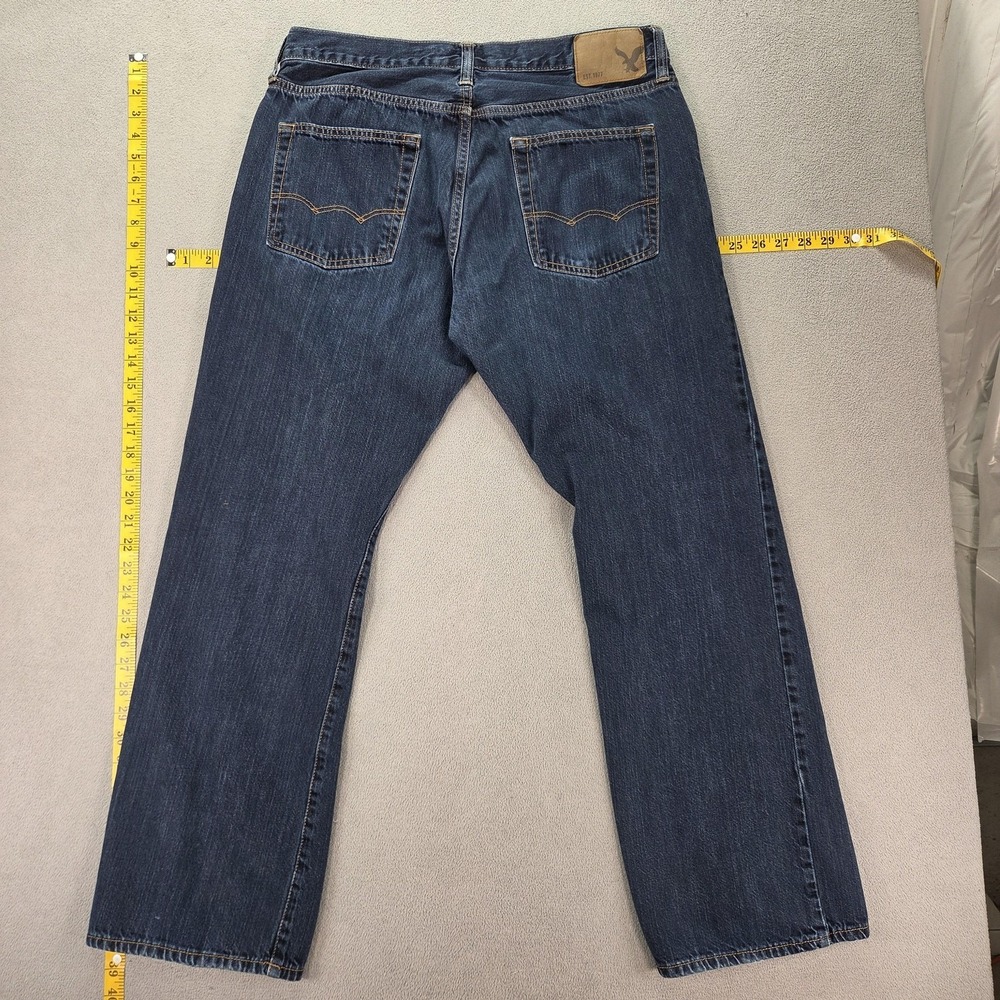 American Eagle Outfitters Bootcut Jeans Mens 34x32 Blue Med Wash Denim - Picture 2 of 16
